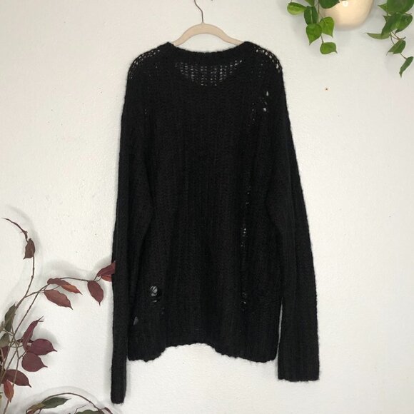 All Saints Breaker Crew Sweater Black Alpaca Blend Men's XXL NWT - Picture 6 of 6